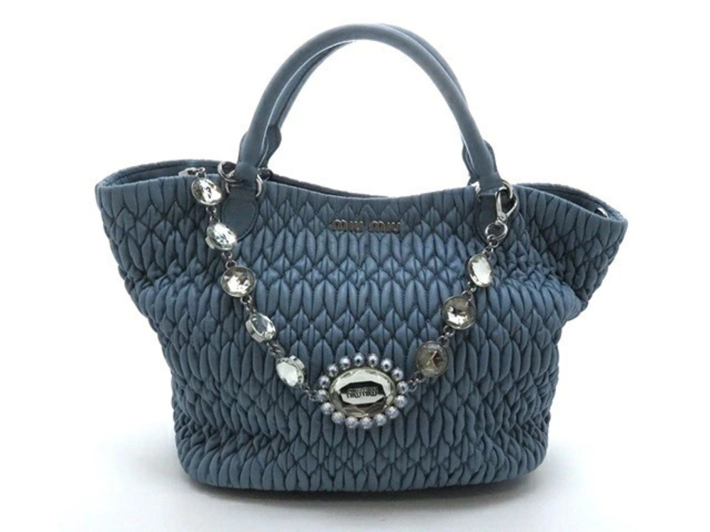Miu Miu Bag Nappa Crystal Leather Blue